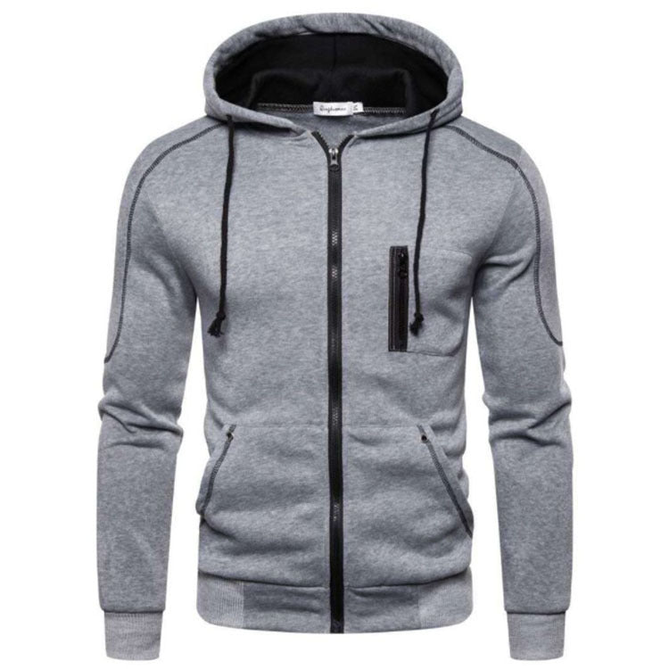 Herren Fleece Kapuzenpullover mit Reißverschluss – Casual