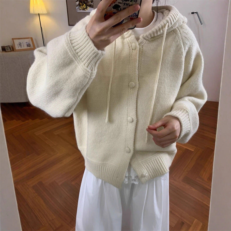 Weiche Strickjacke Damen – Oversize Cardigan mit Kapuze in 5 Farben