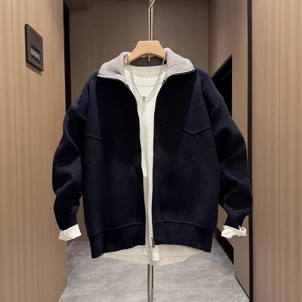 Herren Strick Cardigan Couple Style – Loose Fit Herbst/Winter Strickjacke