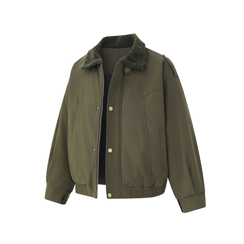 Herren Vintage Lapel Jacke Zweiteilig – Dicke Baumwolljacke Streetwear