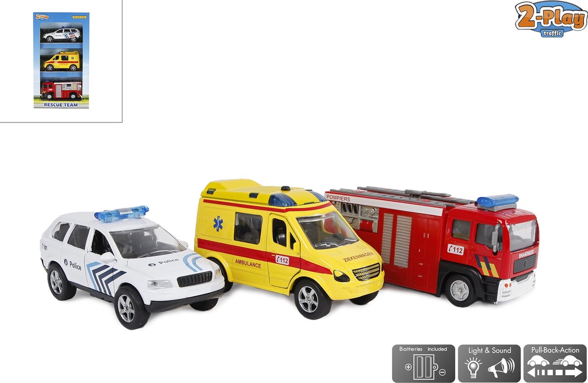 2-Play Die-Cast Emergency Vehicles Belgium