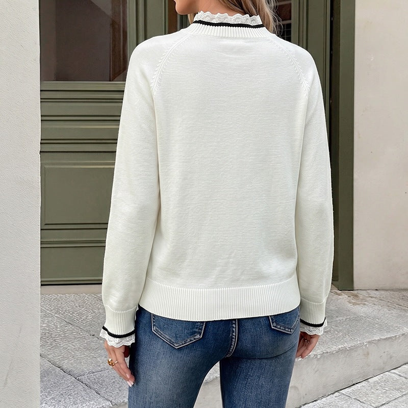 Color blocked bow sweater