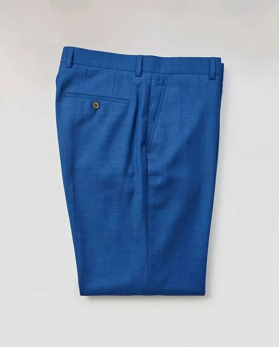 Herrenhose Kobaltblau Tailored Wollmix – Slim Fit