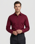 Herrenhemd Slim Fit Burgund Oxford – 100% Baumwolle