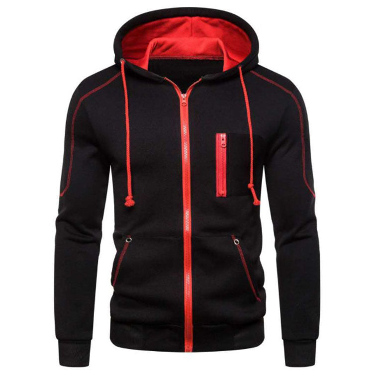 Herren Fleece Kapuzenpullover mit Reißverschluss – Casual