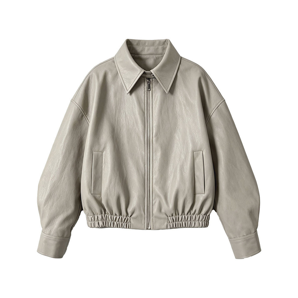 Damen PU Lederjacke Vintage Biker Style – Slim Fit mit Umlegekragen | Mode