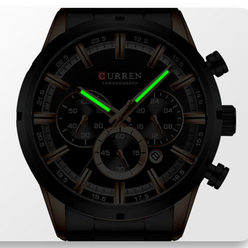 CURREN Herren Chronograph Quarzuhr – Edelstahl Sportuhren
