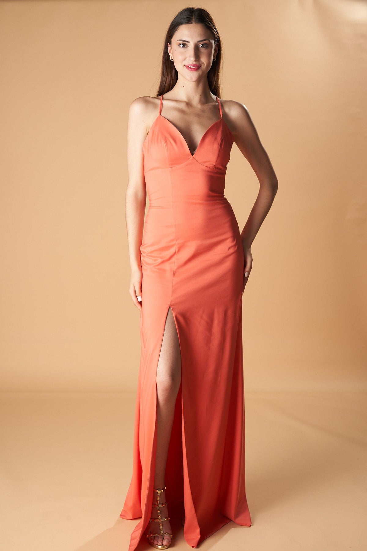 Ibiza Satinkleid – Langes Abendkleid