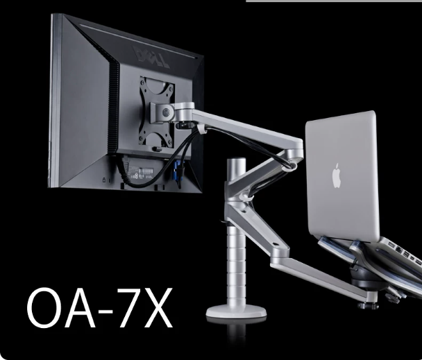 Aluminium Monitorarm & Laptop-Ständer – Doppelarm, Dual Screen