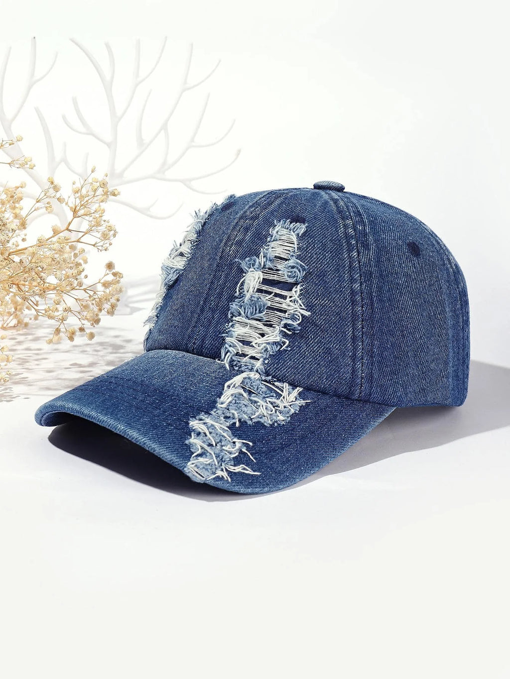 Vintage Baseball Cap – Washed Denim Distressed | Damen & Herren Dad Cap