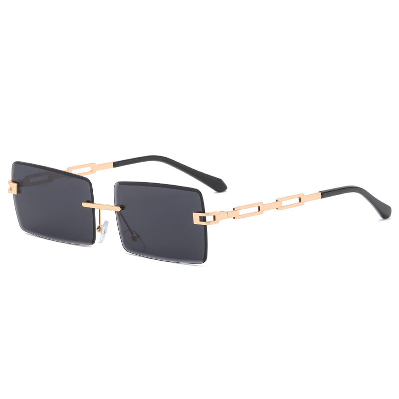 New Fashion Square Sunglasses Metal Hollow Frameless Sunglasses Men And Women Hipster Street Shot Glasses