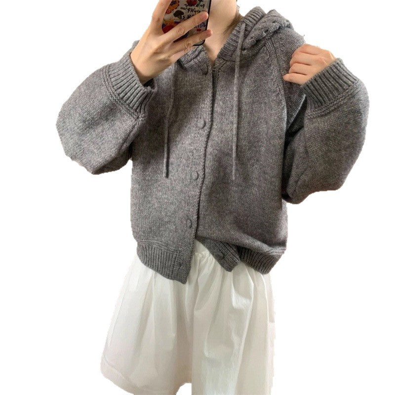 Weiche Strickjacke Damen – Oversize Cardigan mit Kapuze in 5 Farben