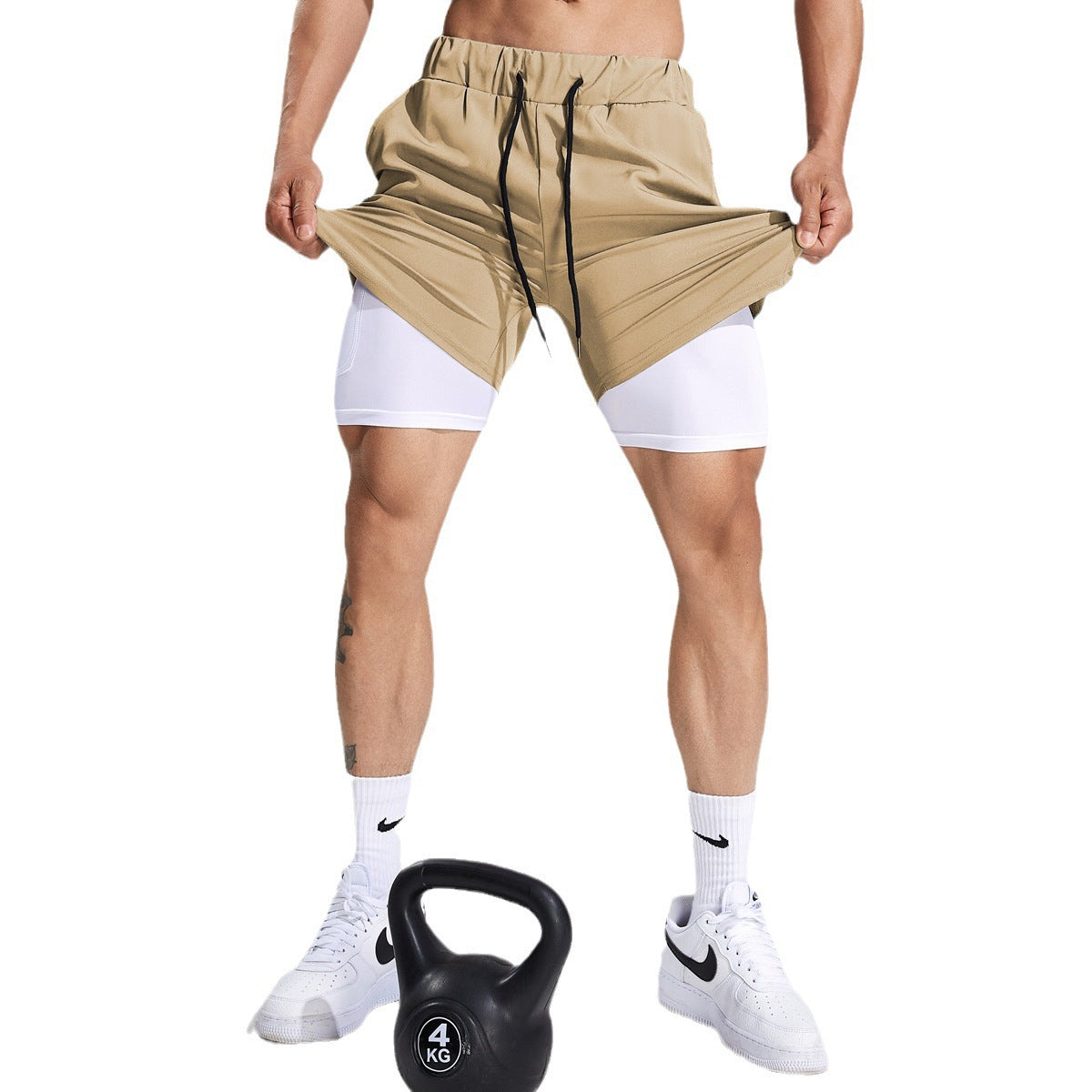 Herren Sport Shorts Doppellagig – Atmungsaktiv für Laufen & Radfahren