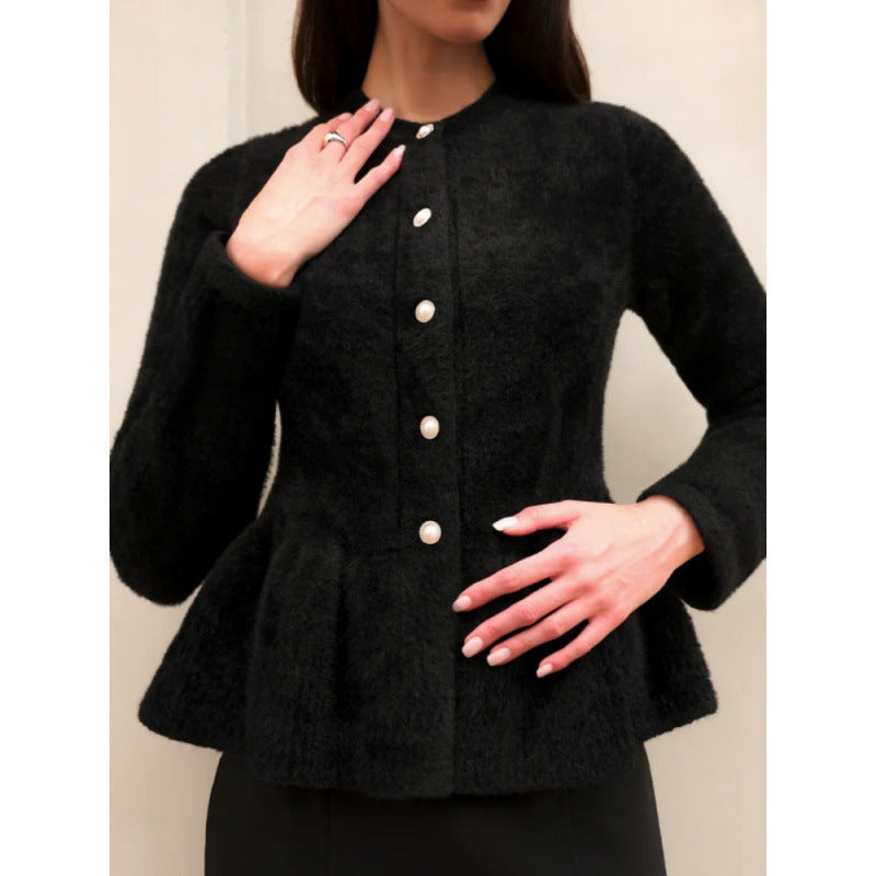 Elegante Tweed-Strickjacke Damen – Korean Style & Vielseitig