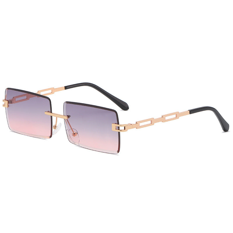 New Fashion Square Sunglasses Metal Hollow Frameless Sunglasses Men And Women Hipster Street Shot Glasses