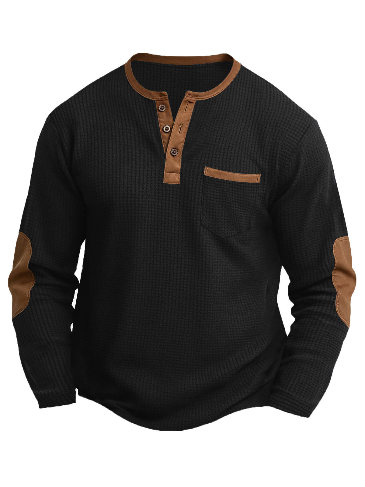 Herren Langarm T-Shirt im Fake-Two-Piece Look – V-Ausschnitt