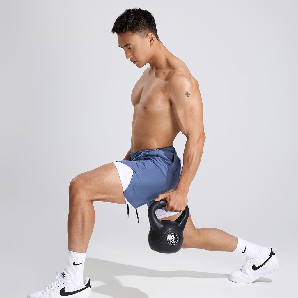 Herren Sport Shorts Doppellagig – Atmungsaktiv für Laufen & Radfahren