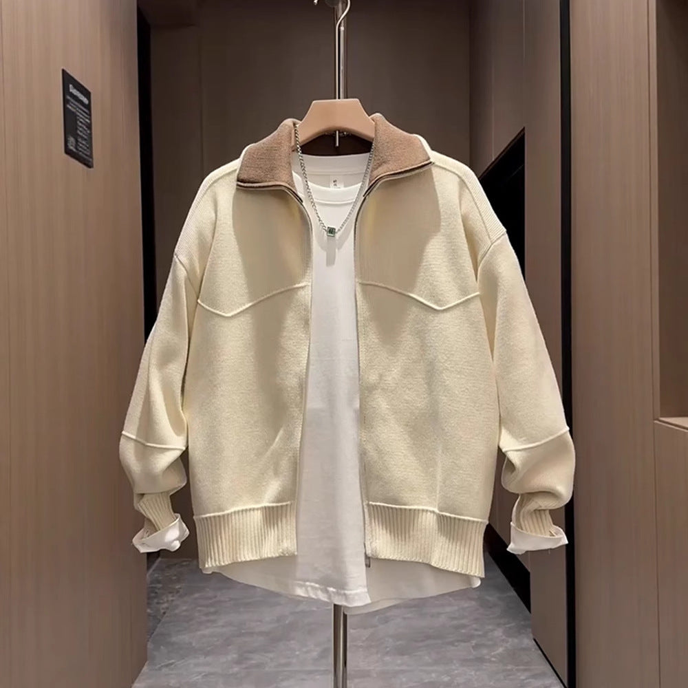 Herren Strick Cardigan Couple Style – Loose Fit Herbst/Winter Strickjacke