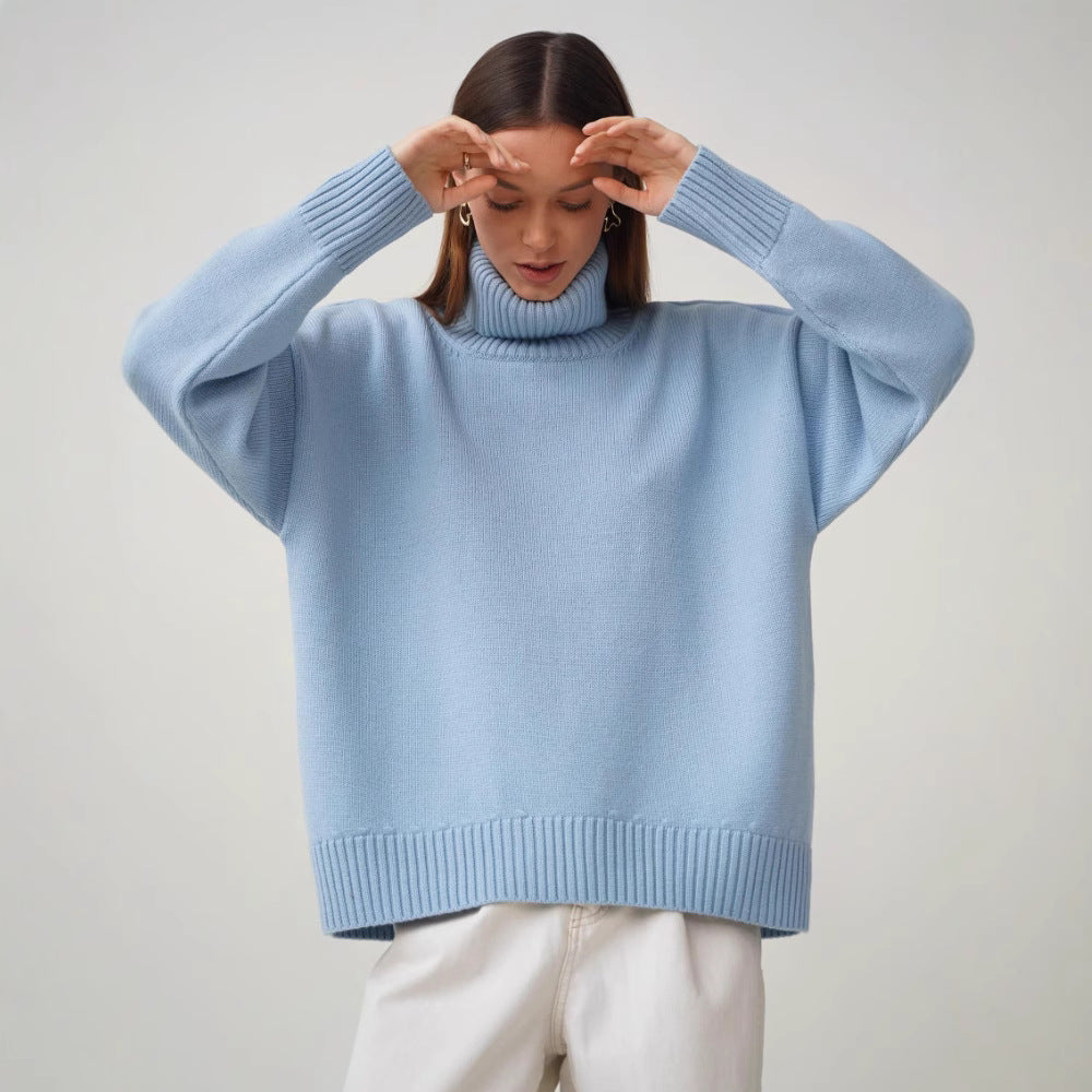 Einfarbiger Rollkragenpullover – Vielseitig & Bequem
