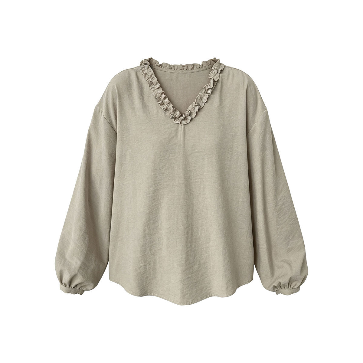 Spitzenbluse Damen mit V-Ausschnitt & Puffärmel – Elegant & Feminin