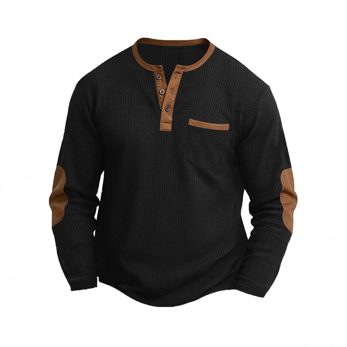 Herren Langarm T-Shirt im Fake-Two-Piece Look – V-Ausschnitt