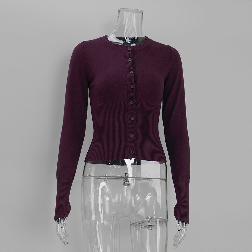 Slim-Fit Strickpullover Damen – Langarm Rundhals in 10 Farben