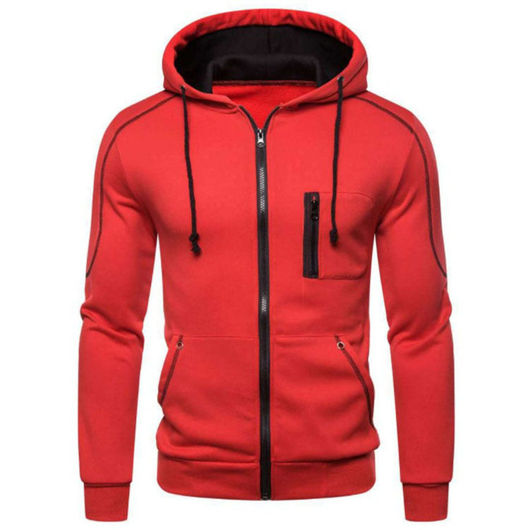 Herren Fleece Kapuzenpullover mit Reißverschluss – Casual
