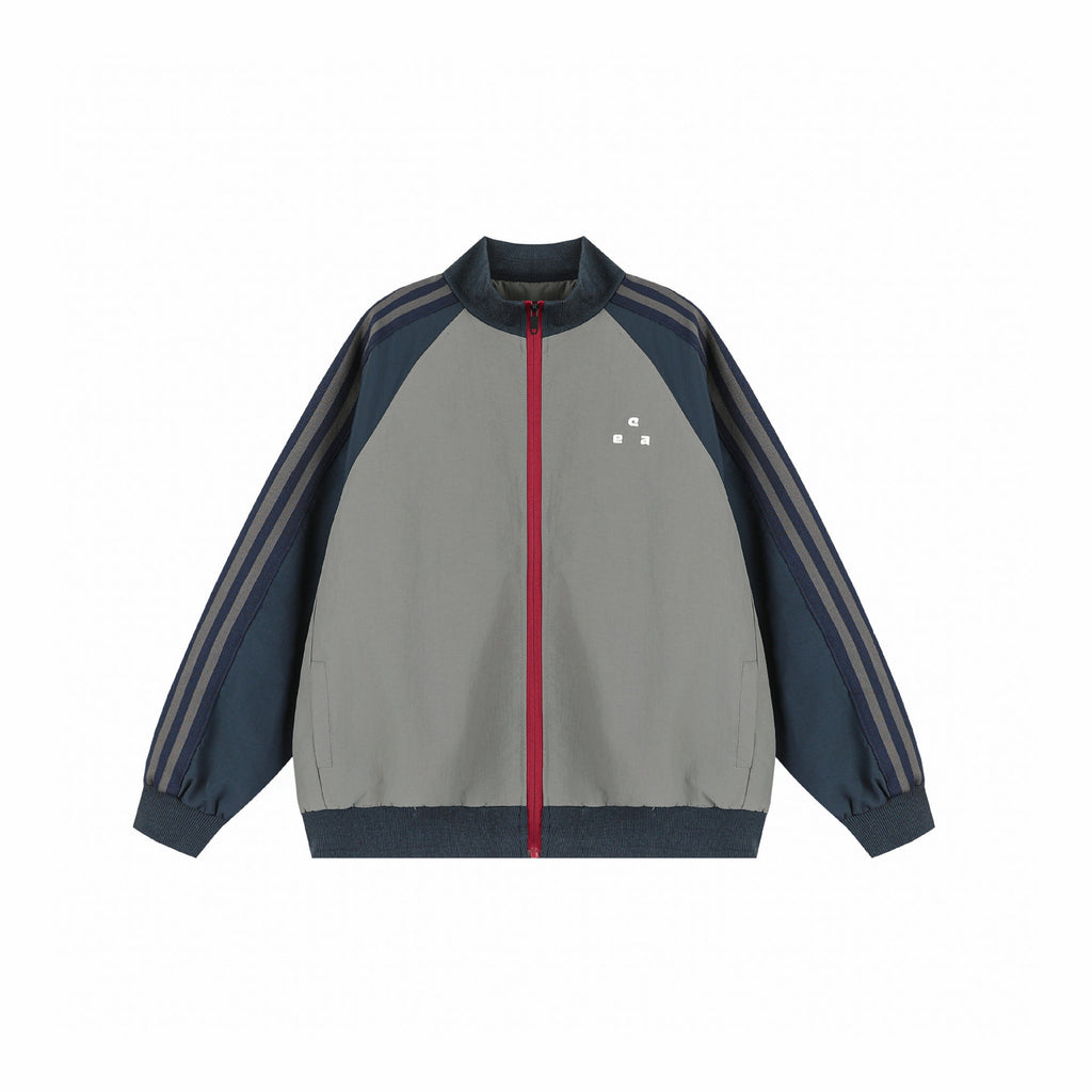 Herren Streifen Colorblock Jacke – Stehkragen Sportjacke Streetwear