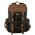 Men's Oil Wax Canvas Bag Computer Bag School Bag Student Backpack Retro Backpack Drawstring Travel Backpack Male Outdoor Male