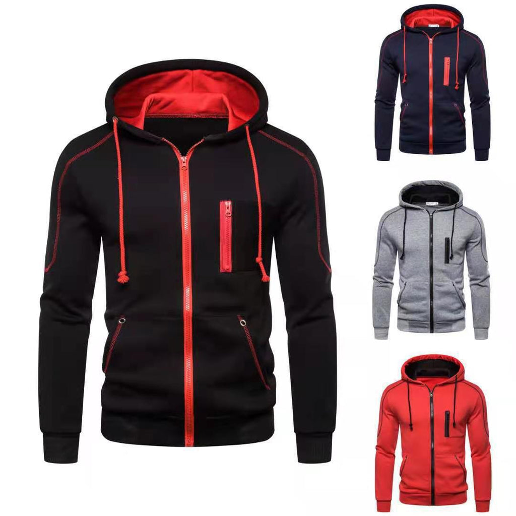 Herren Fleece Kapuzenpullover mit Reißverschluss – Casual