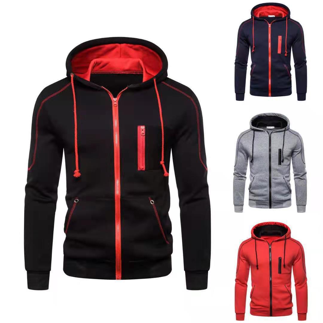 Herren Fleece Kapuzenpullover mit Reißverschluss – Casual