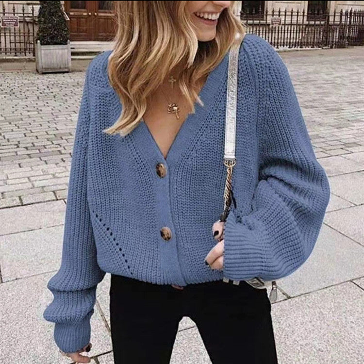 Strick Cardigan Unisex mit Knöpfen – Herbst/Winter Strickjacke