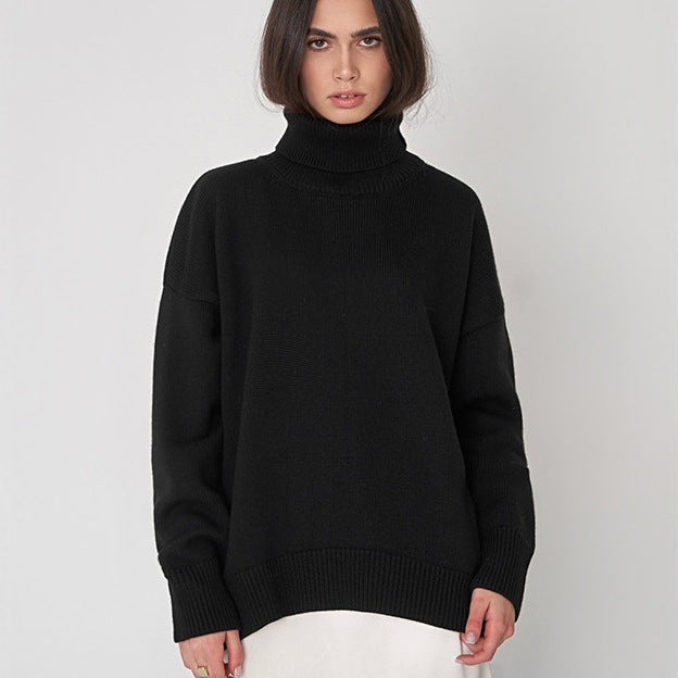 Einfarbiger Rollkragenpullover – Vielseitig & Bequem