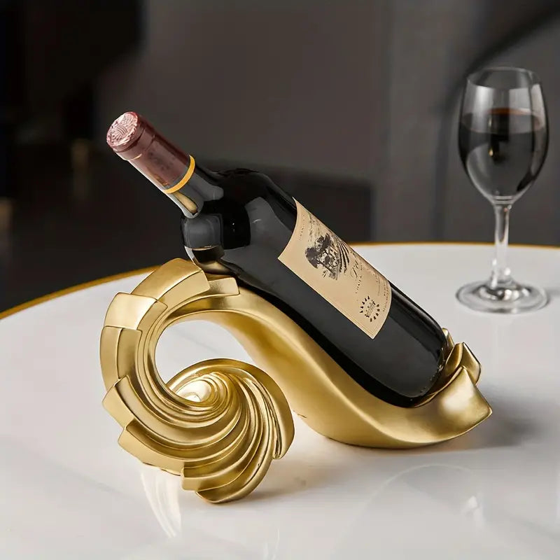 Weinregal Spirale Gold – Elegantes Harz-Design