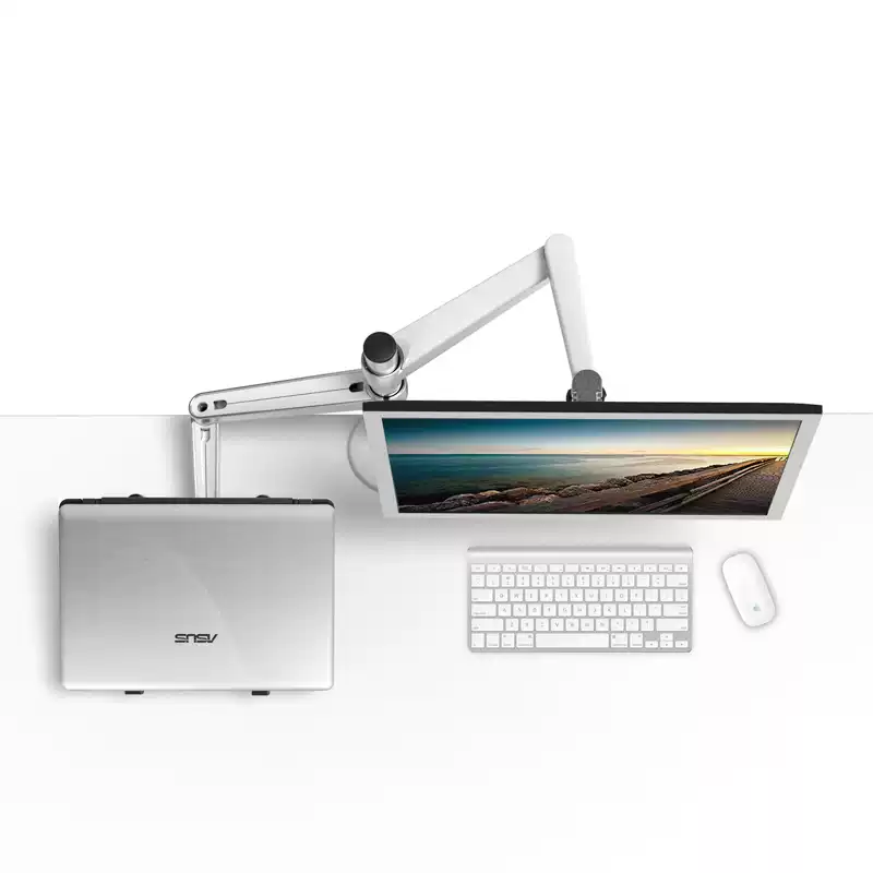 Aluminium Monitorarm & Laptop-Ständer – Doppelarm, Dual Screen