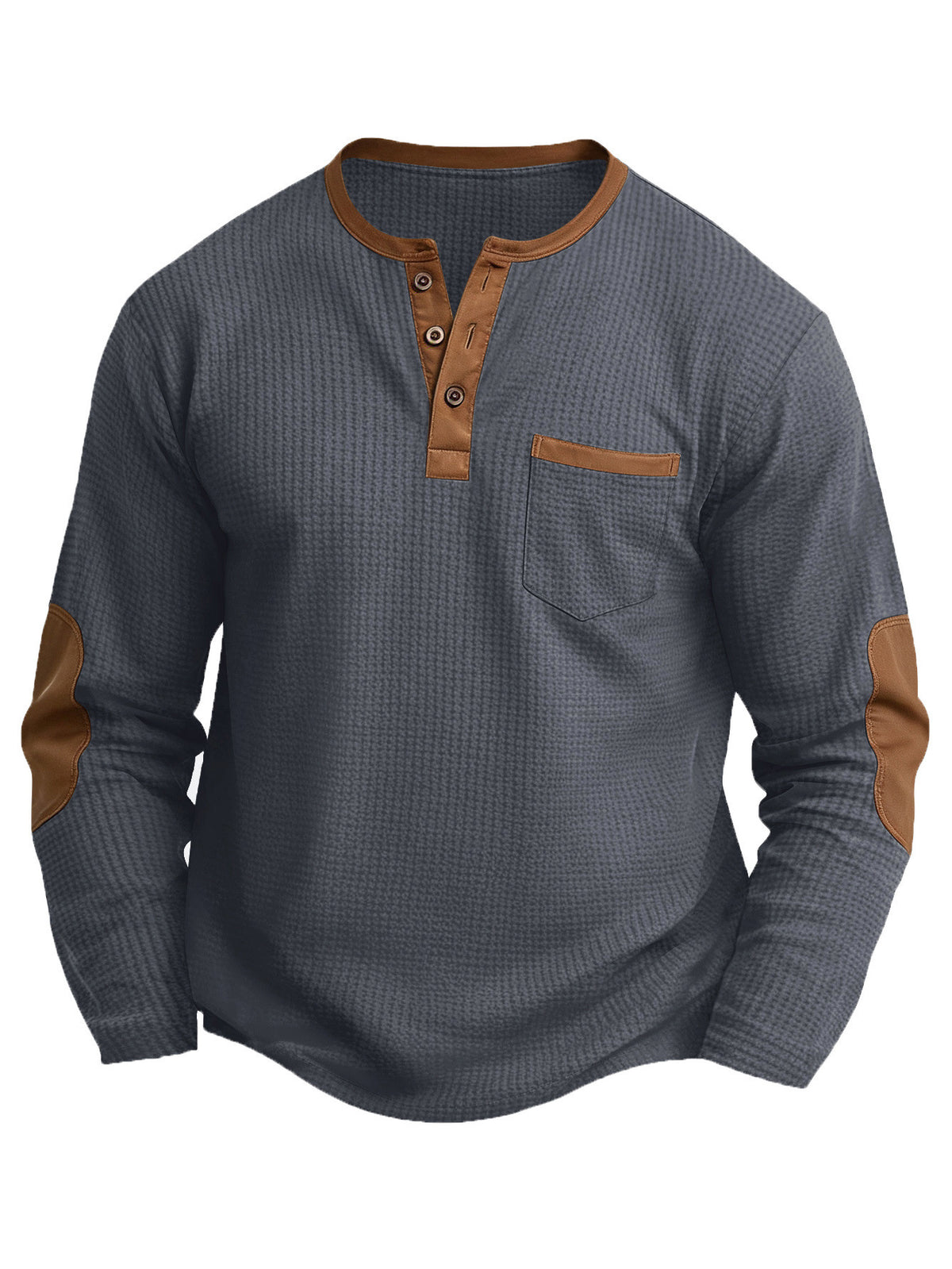 Herren Langarm T-Shirt im Fake-Two-Piece Look – V-Ausschnitt