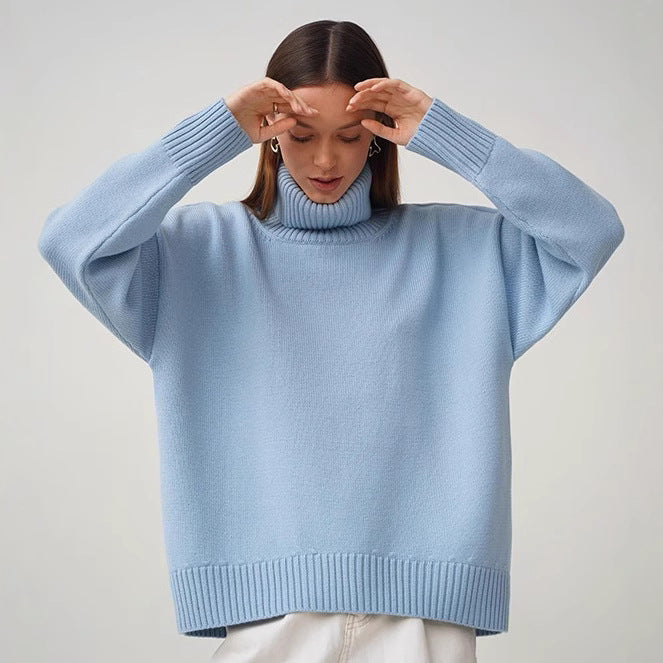 Einfarbiger Rollkragenpullover – Vielseitig & Bequem
