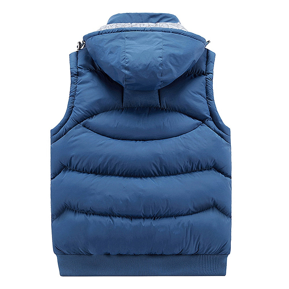 Herren Ärmellose Weste mit Kapuze – Warm, Casual, Winddicht