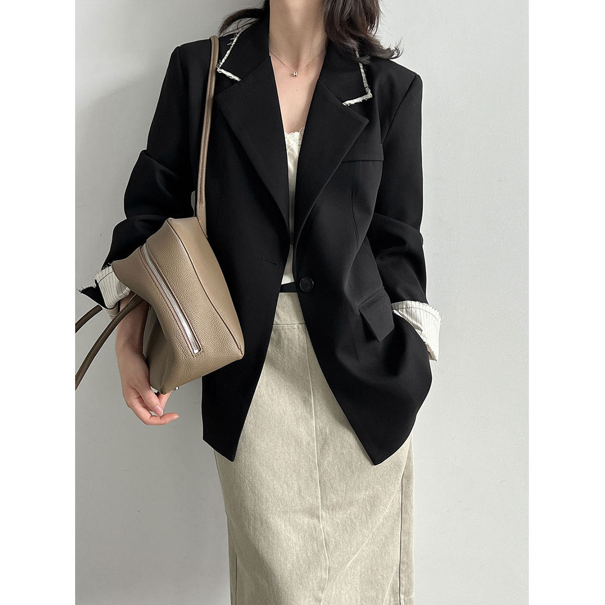 Colorblock Blazer Damen mit Reverskragen – Eleganter Büroolook