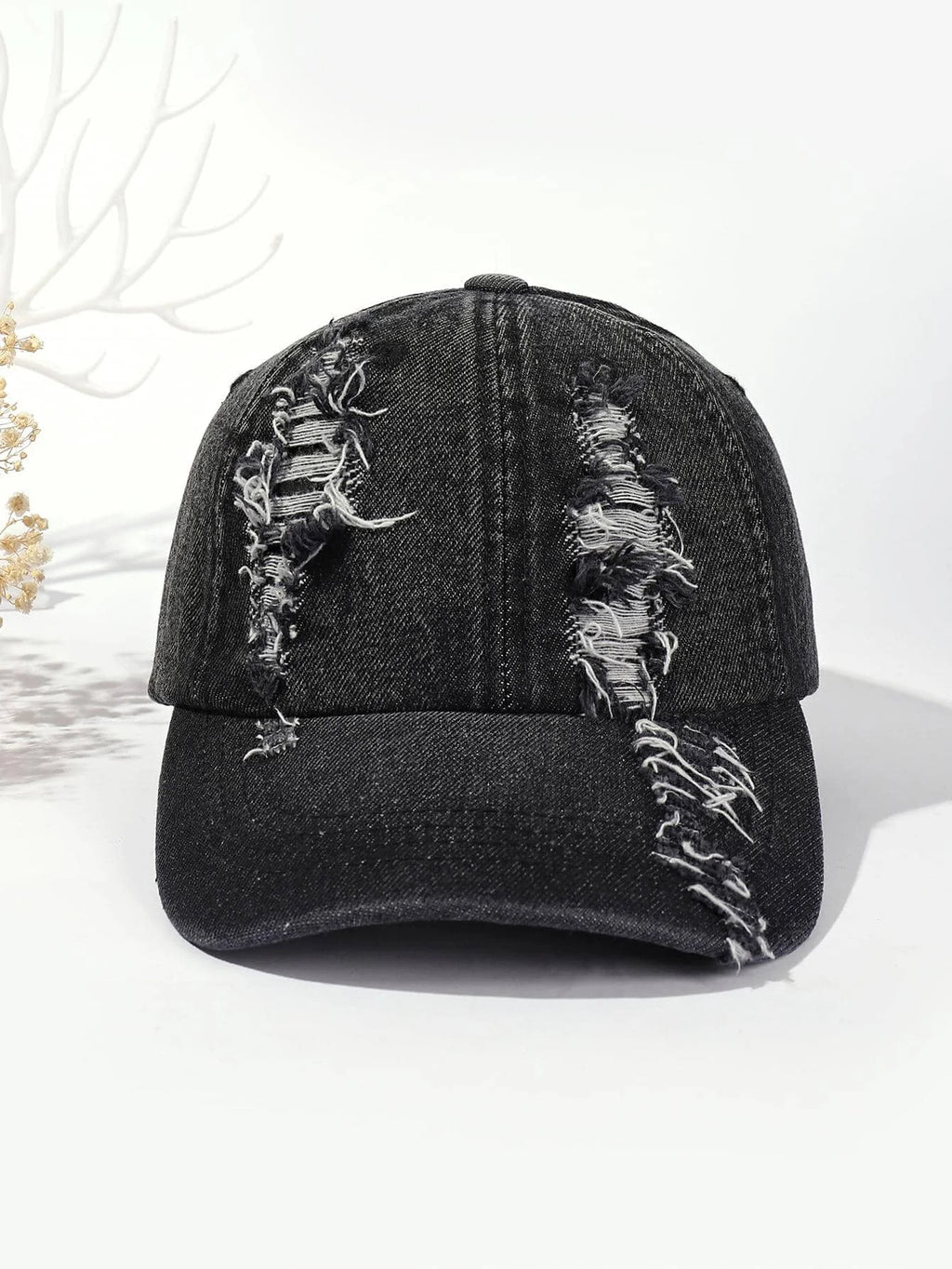 Vintage Baseball Cap – Washed Denim Distressed | Damen & Herren Dad Cap
