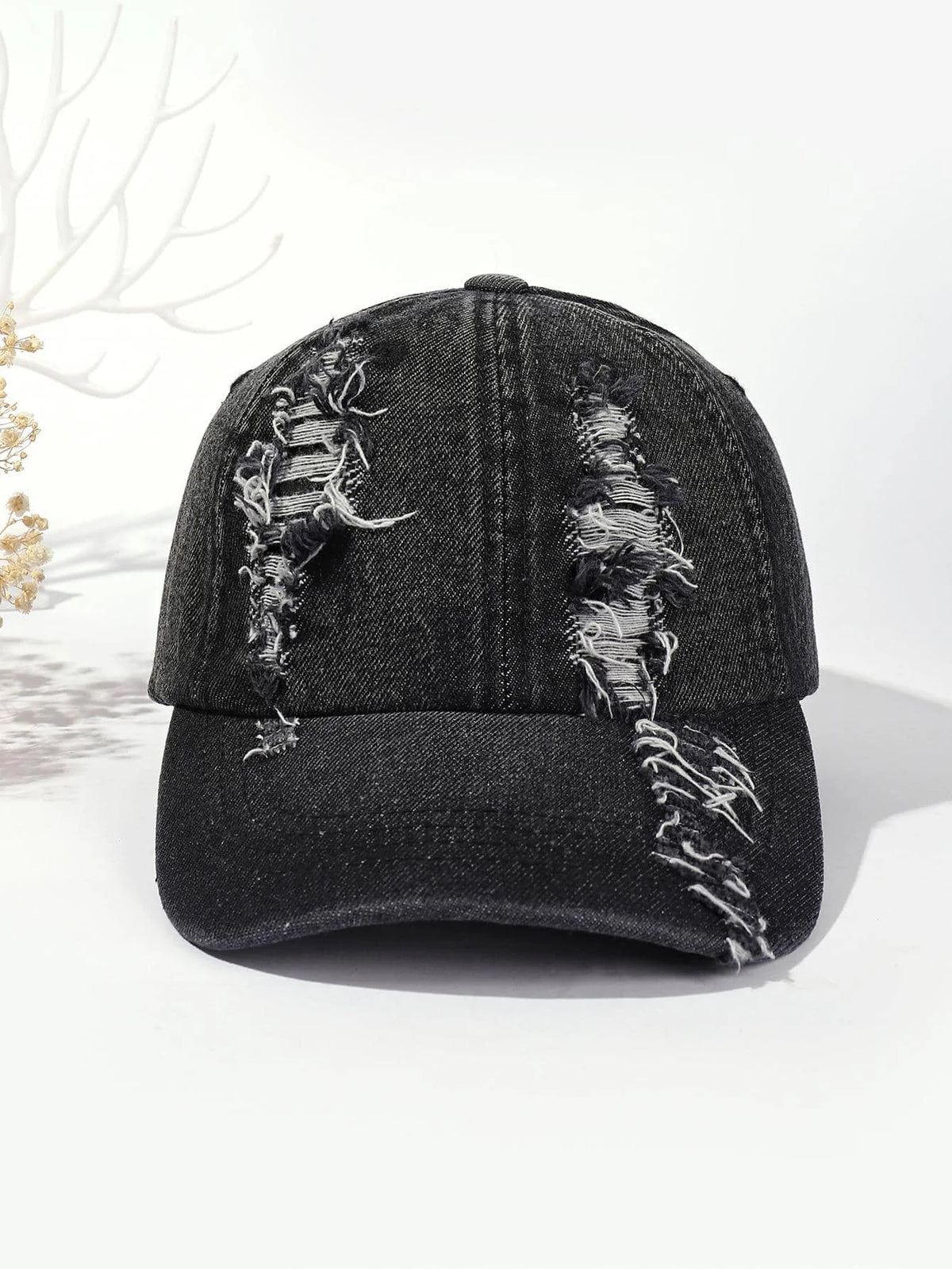 Vintage Baseball Cap – Washed Denim Distressed | Damen & Herren Dad Cap