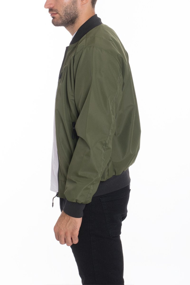 Herren Vinyl Windbreaker – Wasserabweisende Slim Fit Jacke mit Reissverschluss