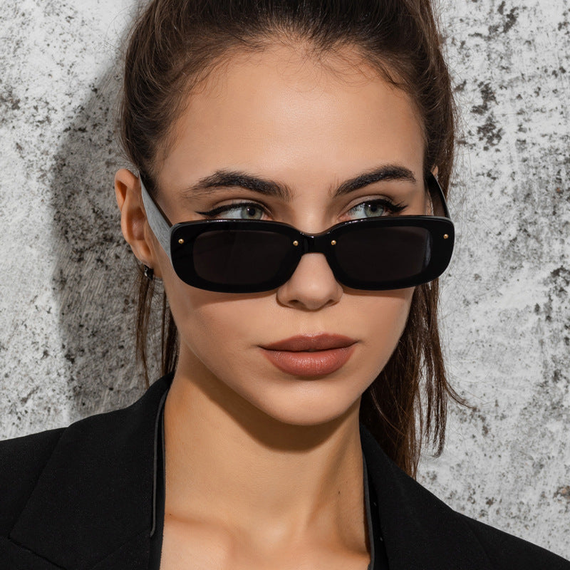 New Fashion Small Frame Square Sunglasses Men And Women Hit Color Glasses Ins Wind Street Shooting Sunglasses