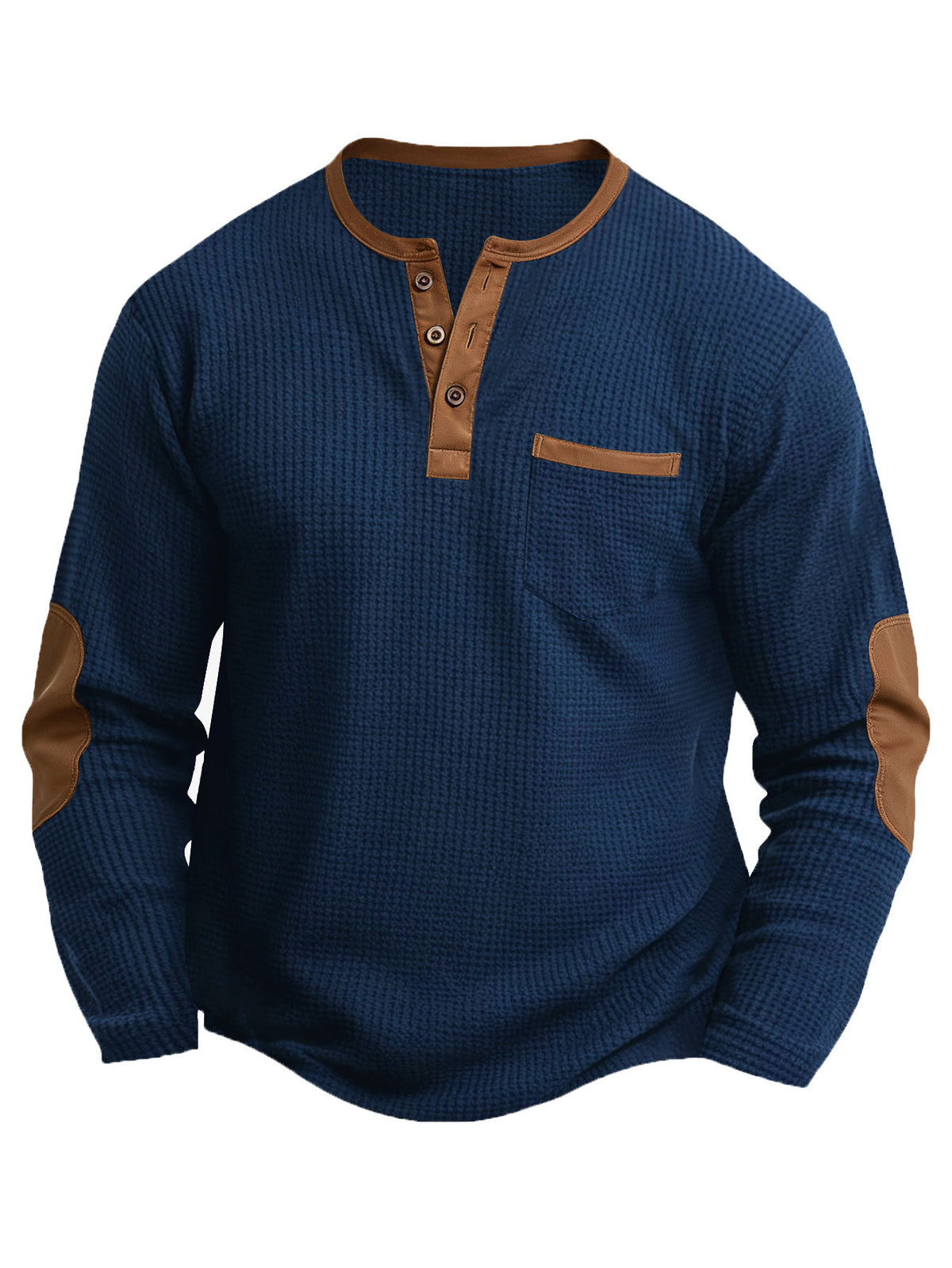 Herren Langarm T-Shirt im Fake-Two-Piece Look – V-Ausschnitt