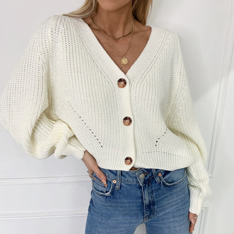 Strick Cardigan Unisex mit Knöpfen – Herbst/Winter Strickjacke