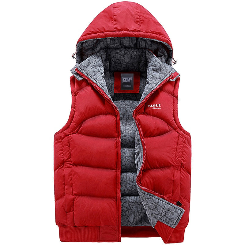 Herren Ärmellose Weste mit Kapuze – Warm, Casual, Winddicht