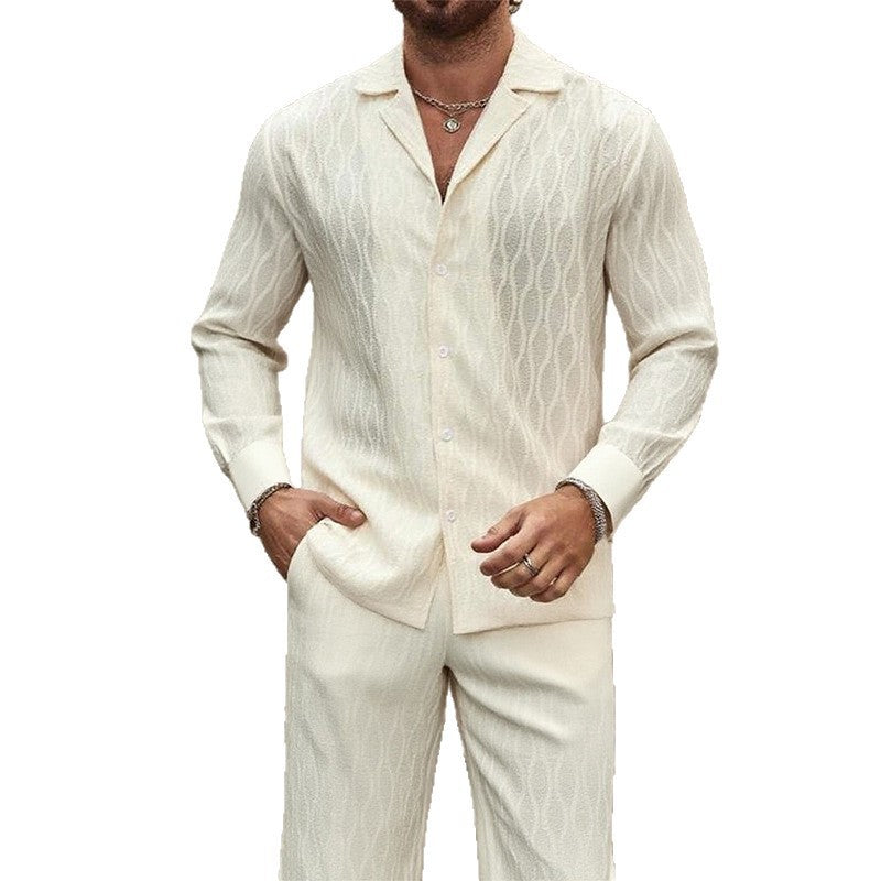 Comfortable Long Sleeve and Long Pants Sports Fashion Set for Men, Casual Autumn/Winter Outfit