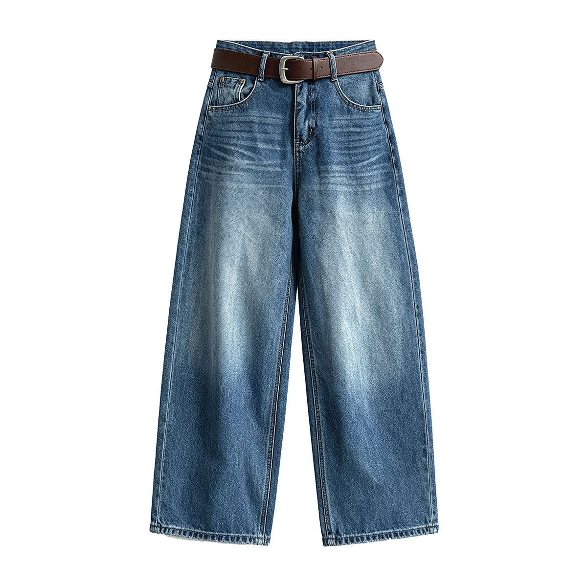 High-Waist Wide-Leg Jeans Damen – Vintage Washed & Zeitlos