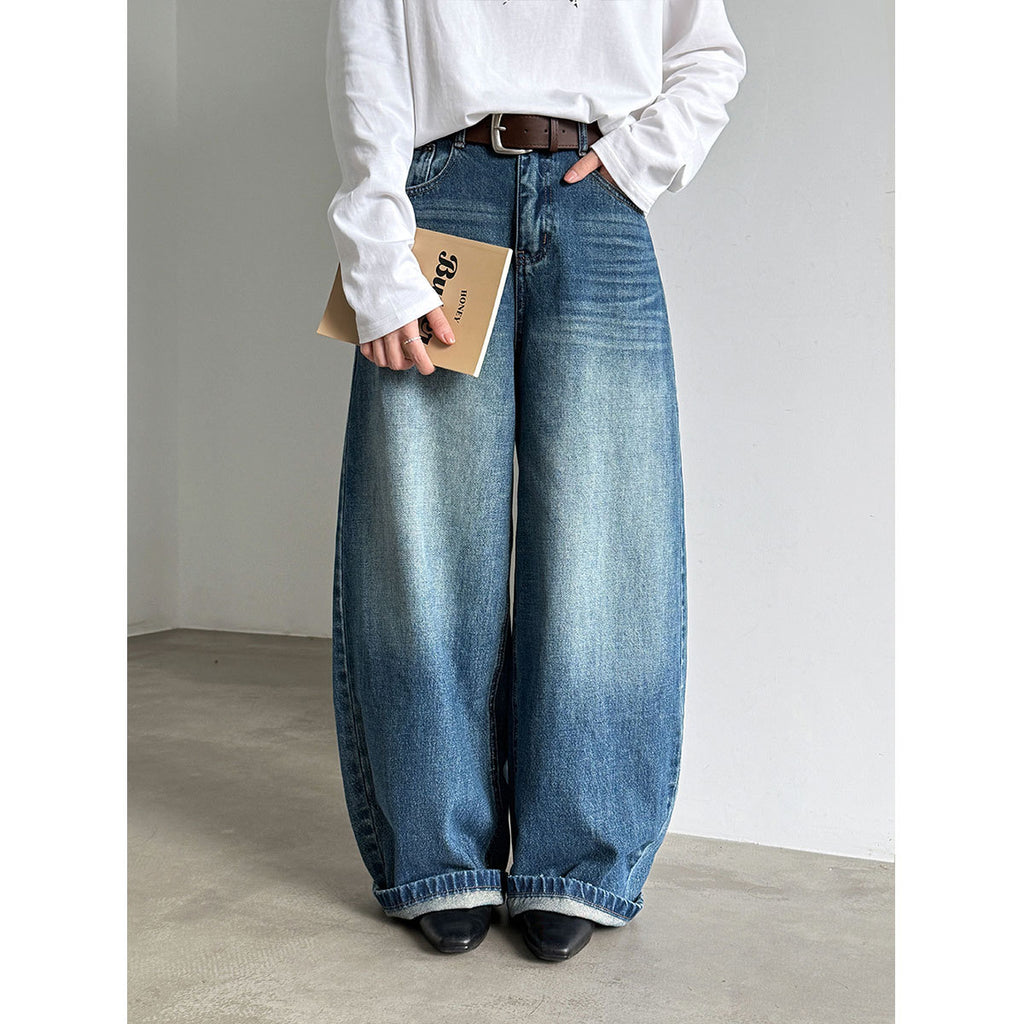 High-Waist Wide-Leg Jeans Damen – Vintage Washed & Zeitlos