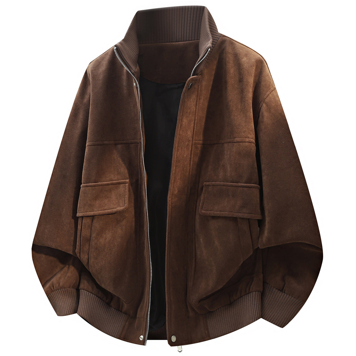 Herren Workwear Jacke – Vintage Teddystoff, Stehkragen